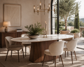 Mesa Comedor Milano Blanco-Marrón DM-Cerámica