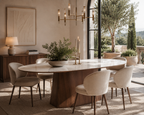 Mesa Comedor Milano Blanco-Marrón DM-Cerámica