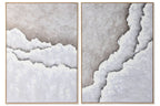 Los dos modelos del Cuadro Serena, abstractos en blanco y beige