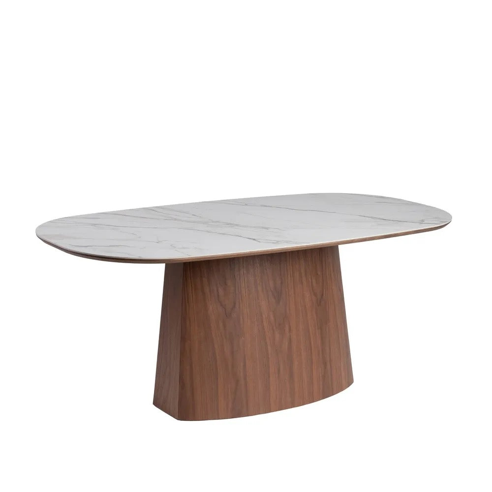 Mesa Comedor Milano Blanco-Marrón DM-Cerámica