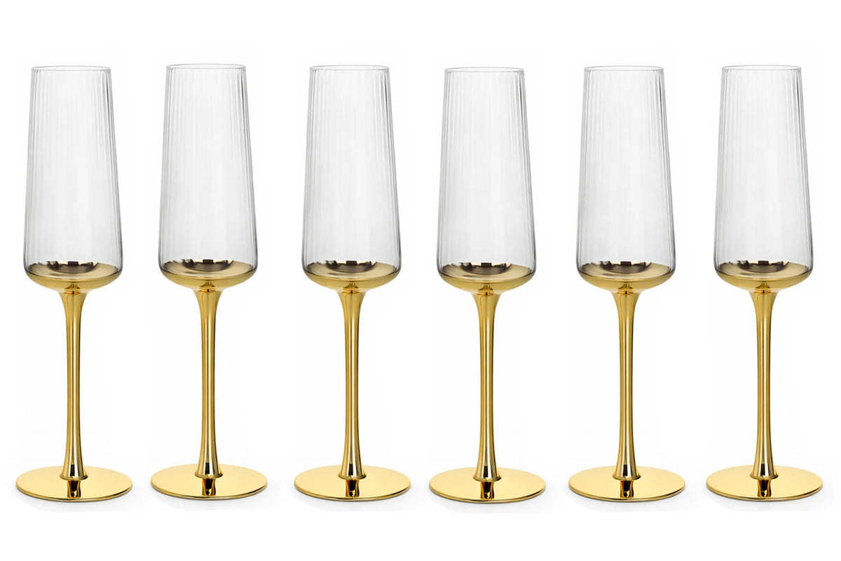 Copas Flauta Golden, set de 6
