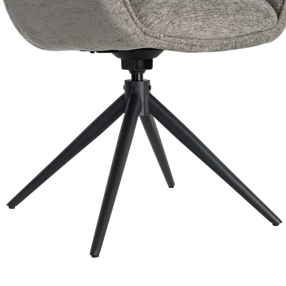 Base metálica negra de la silla Amara gris