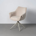 Silla giratoria Amara tapizada en tono crema