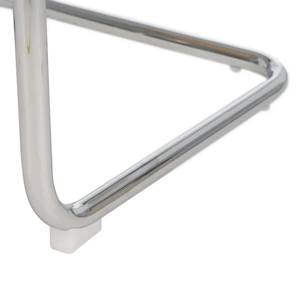 Base de acero cromado con taco protector
