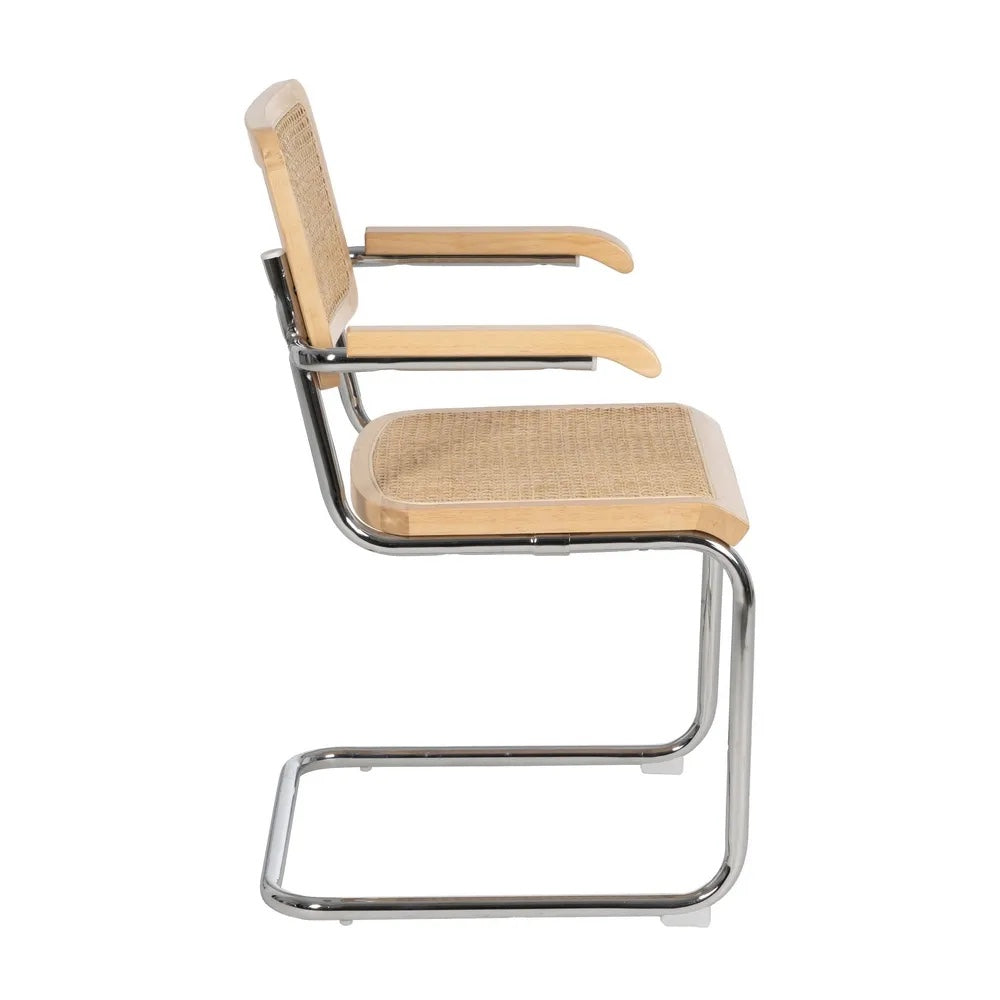 Silla Berlín de perfil con el tubo de acero curvado