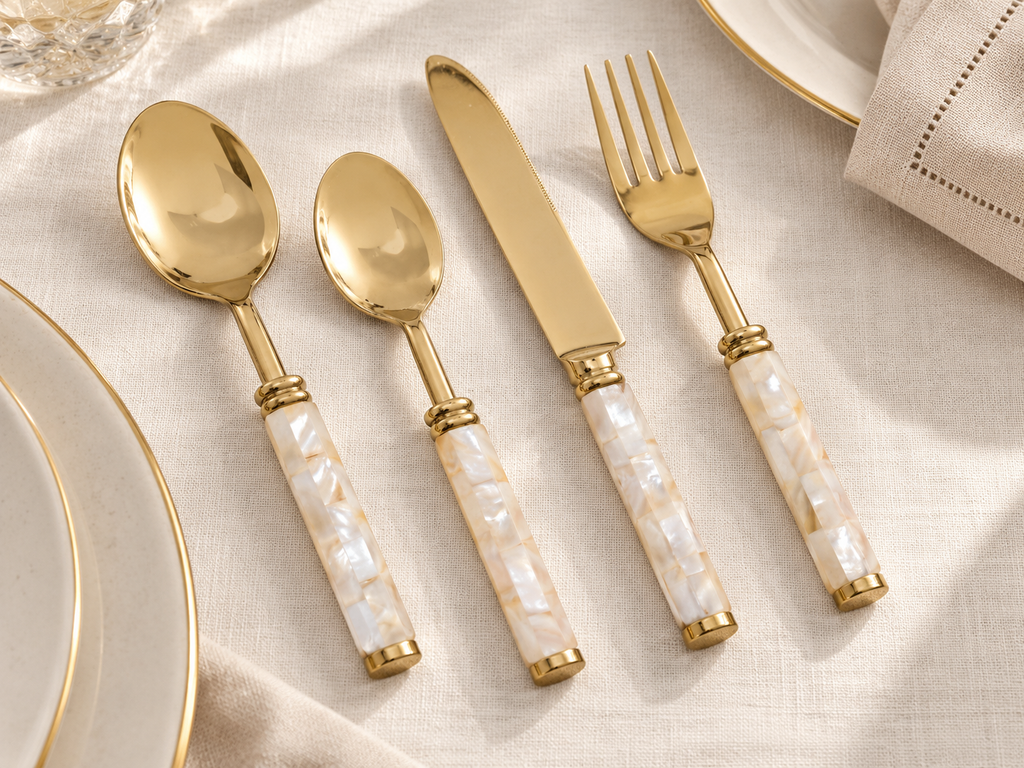 Cuberteria Jaipur Set 16 INOX Nacar